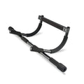 Black steel indoor pull-up bar with tension bar for wall mounting