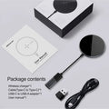 MagSlim magnetic wireless charger NKT06 in Black on a desk with a phone placed on it