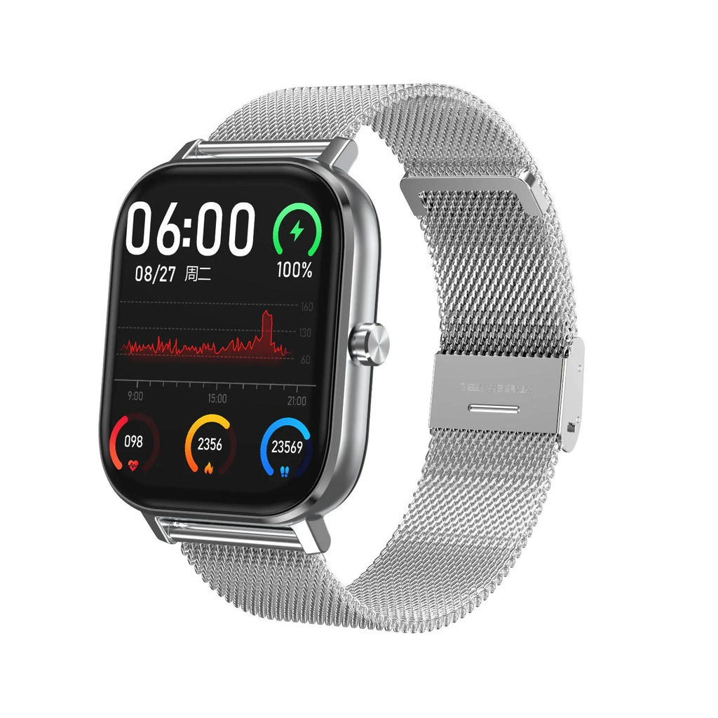 Smart bracelet with 1.54-inch screen showing health metrics including ECG, blood pressure and blood oxygen readings