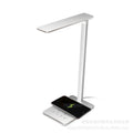 Wireless charging LED desk lamp with touch control, USB power, aluminium ABS PC shade, black or white colour