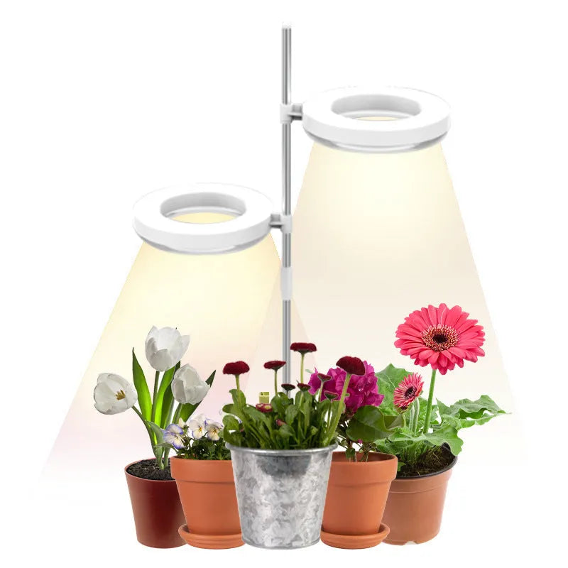 Compact desk plant growth light with full spectrum LED lighting options