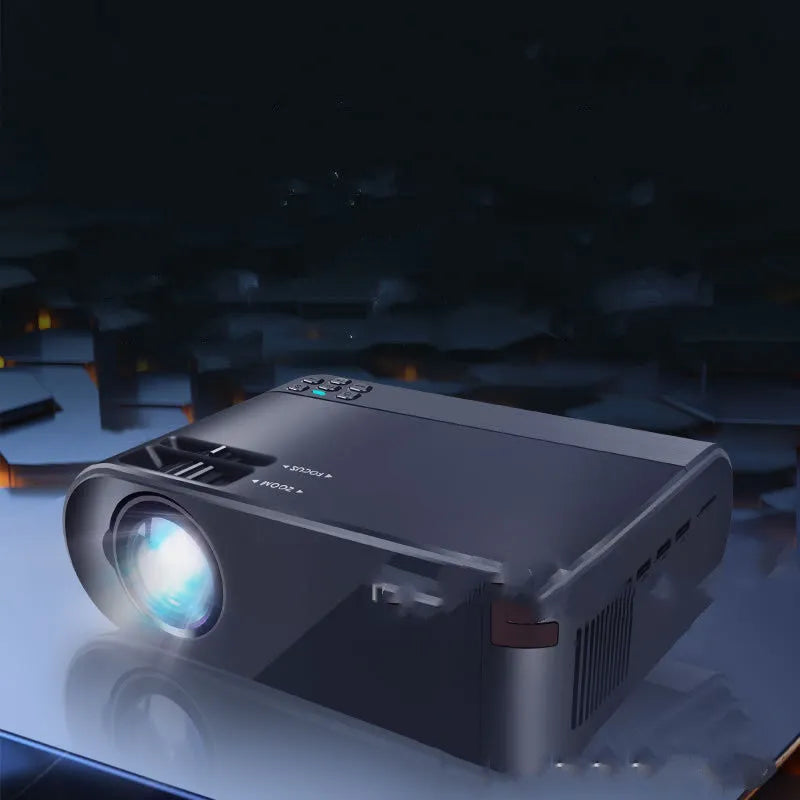 Portable wireless projector with WiFi connectivity and voice control for Android devices