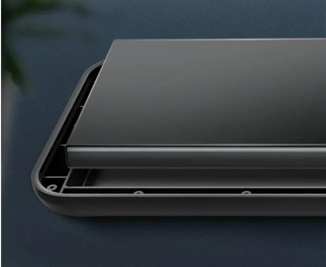 Black ultra-thin wireless back clip battery for iPhone 12 phones showing clip and USB ports