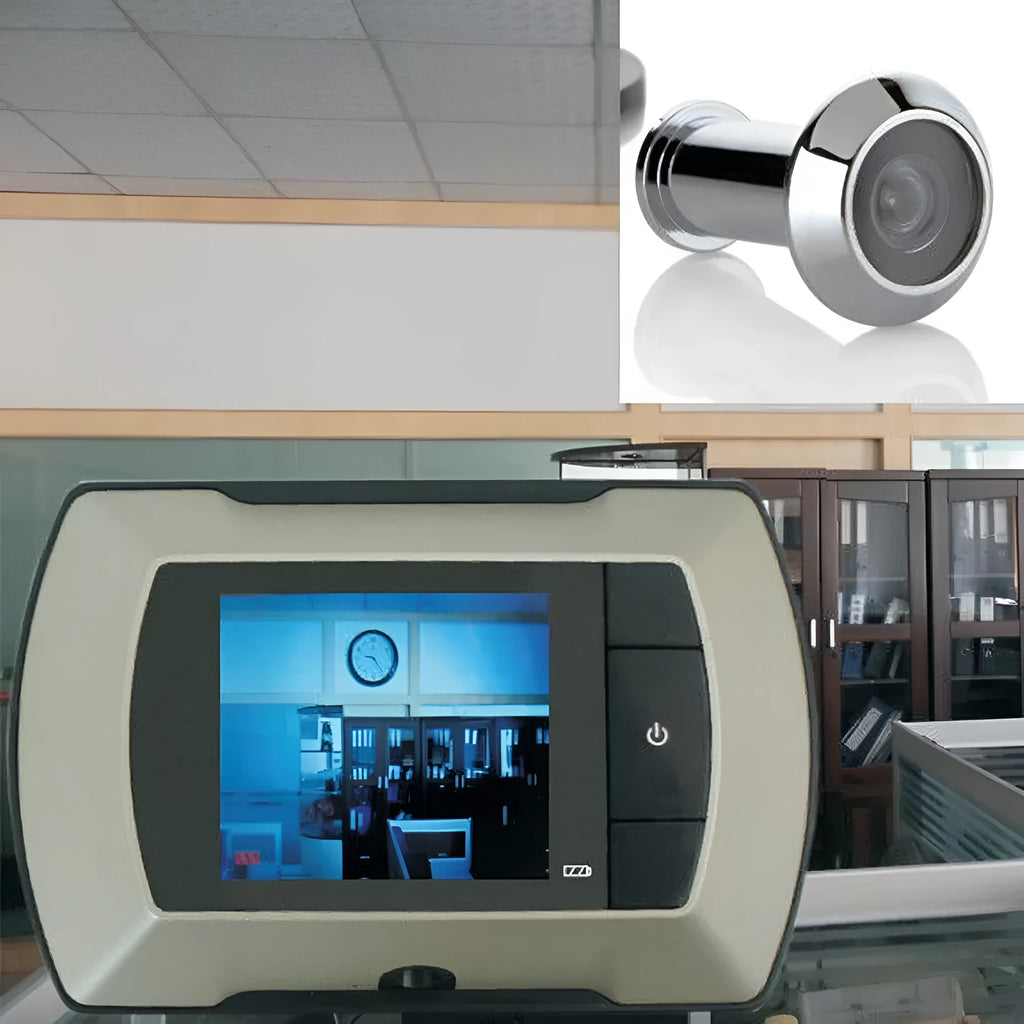 Wireless digital door peephole kit with indoor LCD monitor and outdoor camera