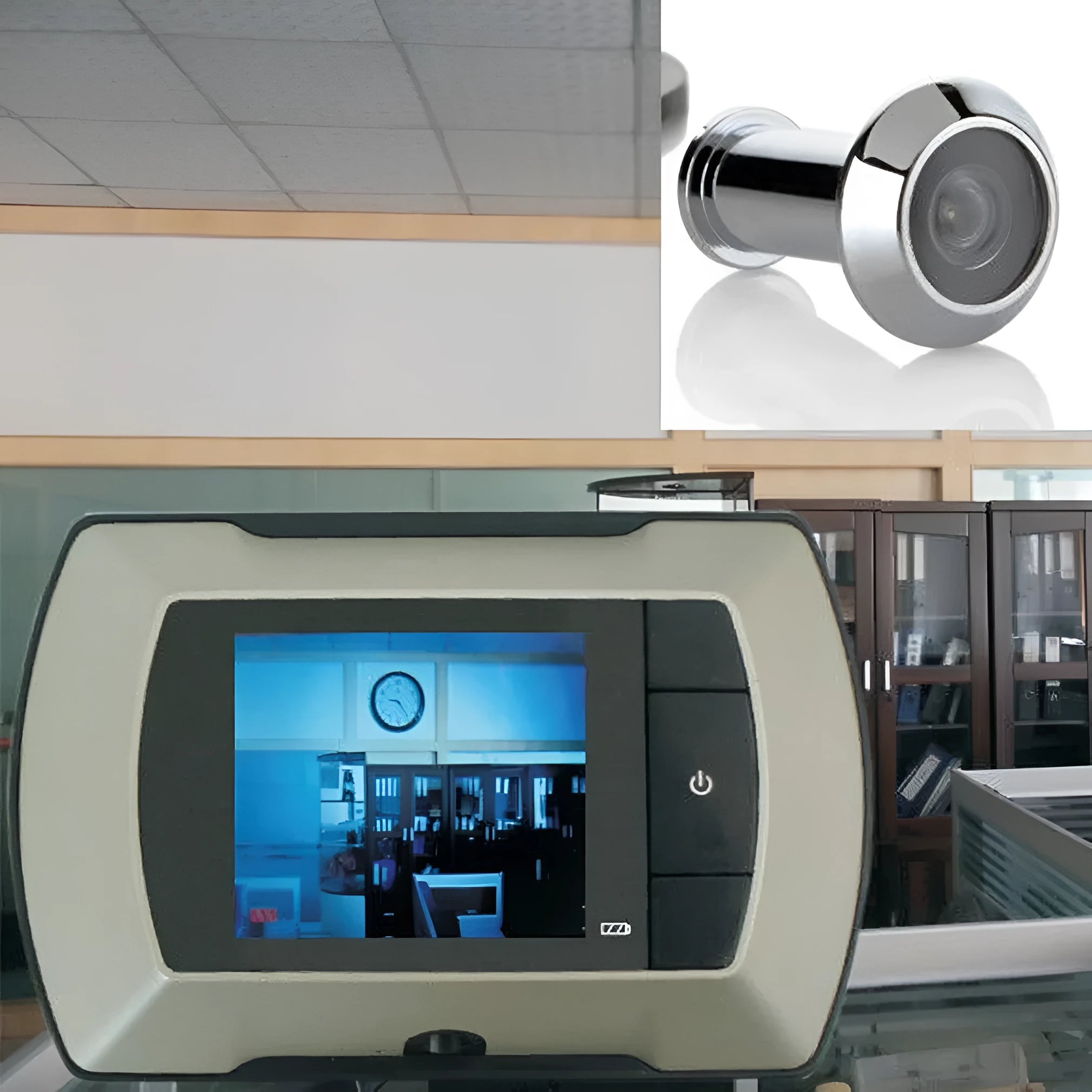 Wireless digital door peephole kit with indoor LCD monitor and outdoor camera