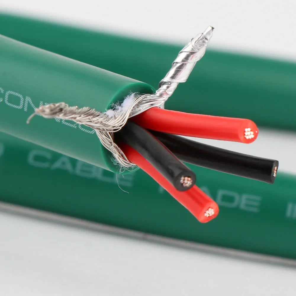 4-core shielded RCA audio cable with silver-plated copper conductors for hi-fi systems