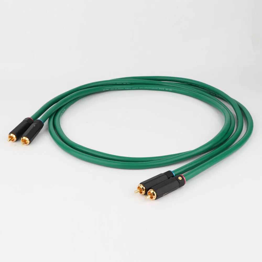 4-core shielded RCA audio cable with silver-plated copper conductors for hi-fi systems