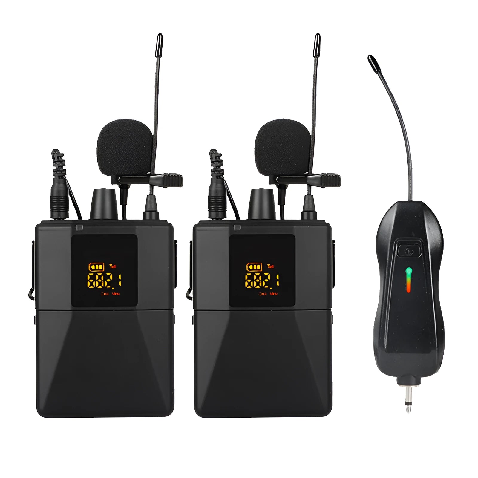 Black Little Bee X3 wireless lavalier lapel microphone with clothing clip.