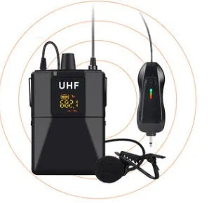 Black Little Bee X3 wireless lavalier lapel microphone with clothing clip.