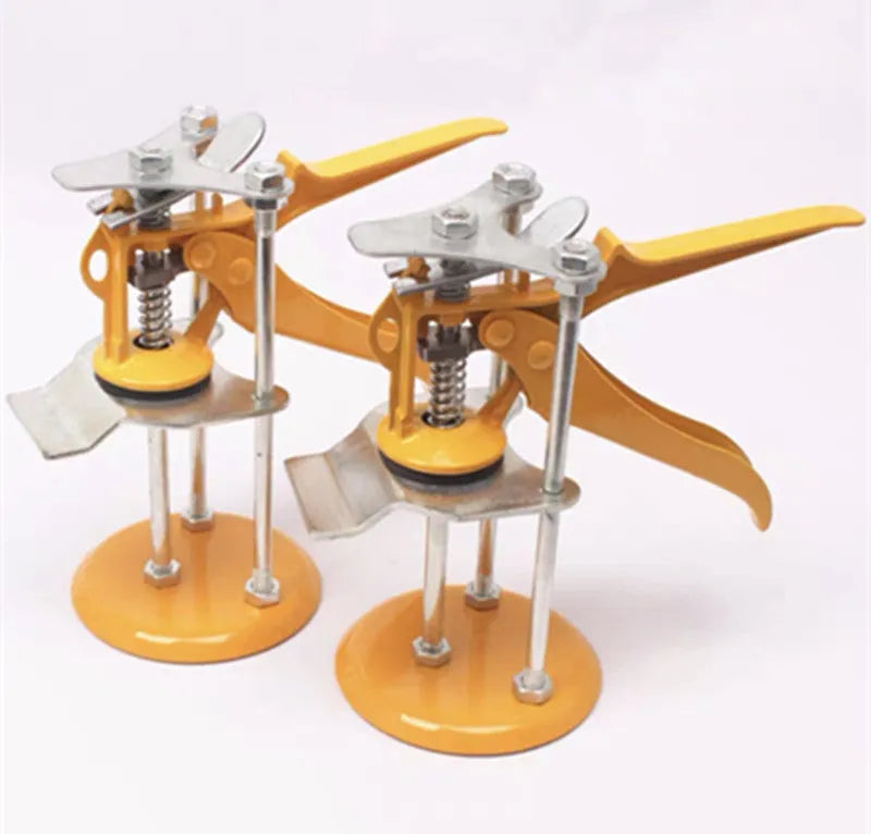 Metal alloy adjustable tile raising positioner tool for levelling installations