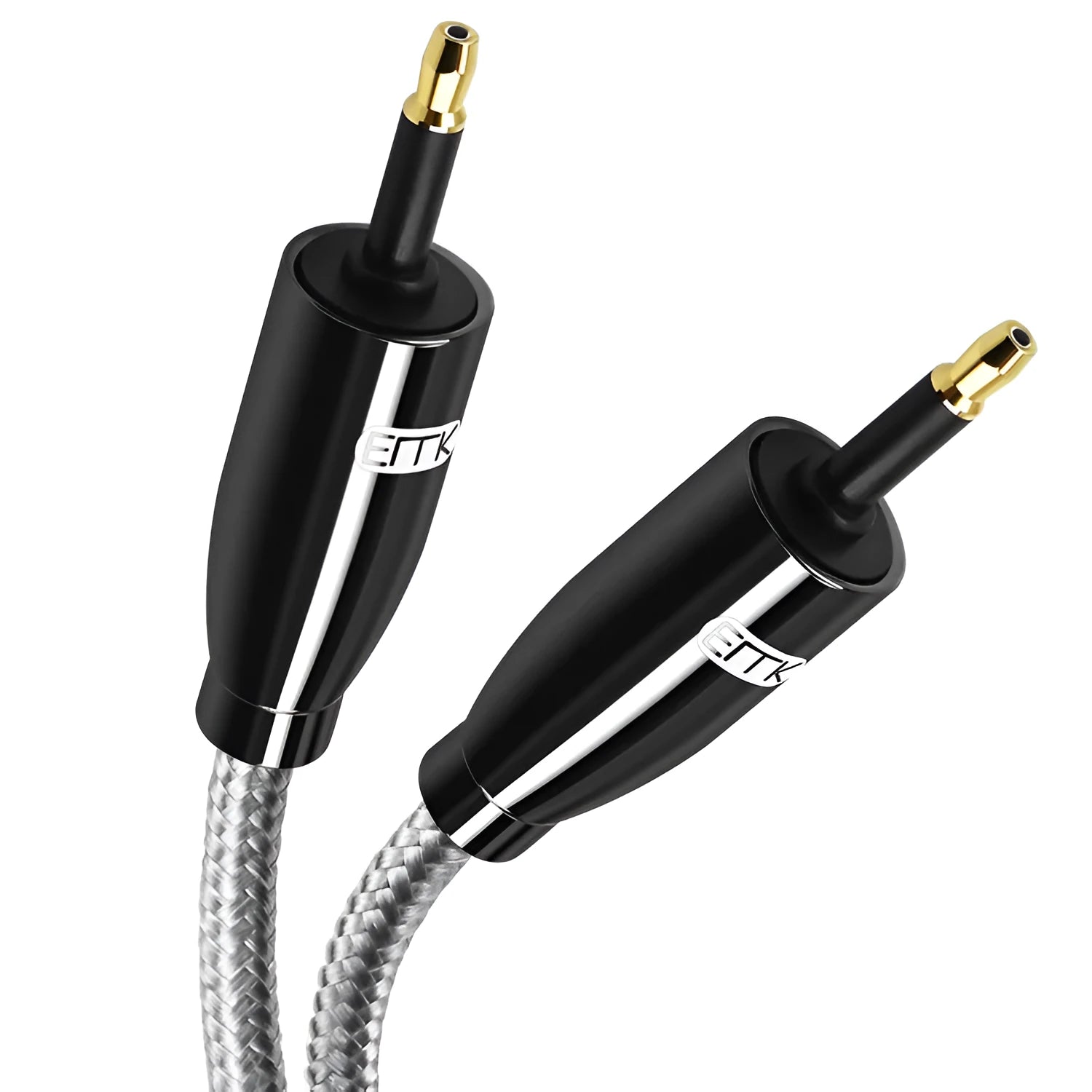 EMK Mini Toslink to Mini Toslink SPDIF optical audio cable in black with gold-plated connectors