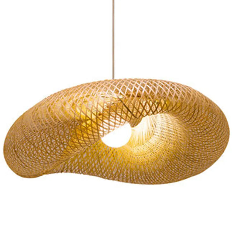 40cm diameter bamboo chandelier lamp in traditional Chinese Zen style