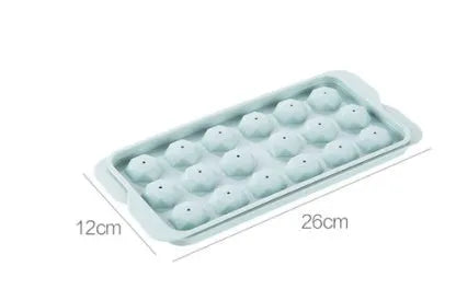 PP plastic round ball ice cube tray in sky blue with 18 grids, home bar use