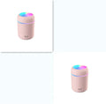 Compact car air purifying humidifier with 300ml water tank, USB powered, in white colour