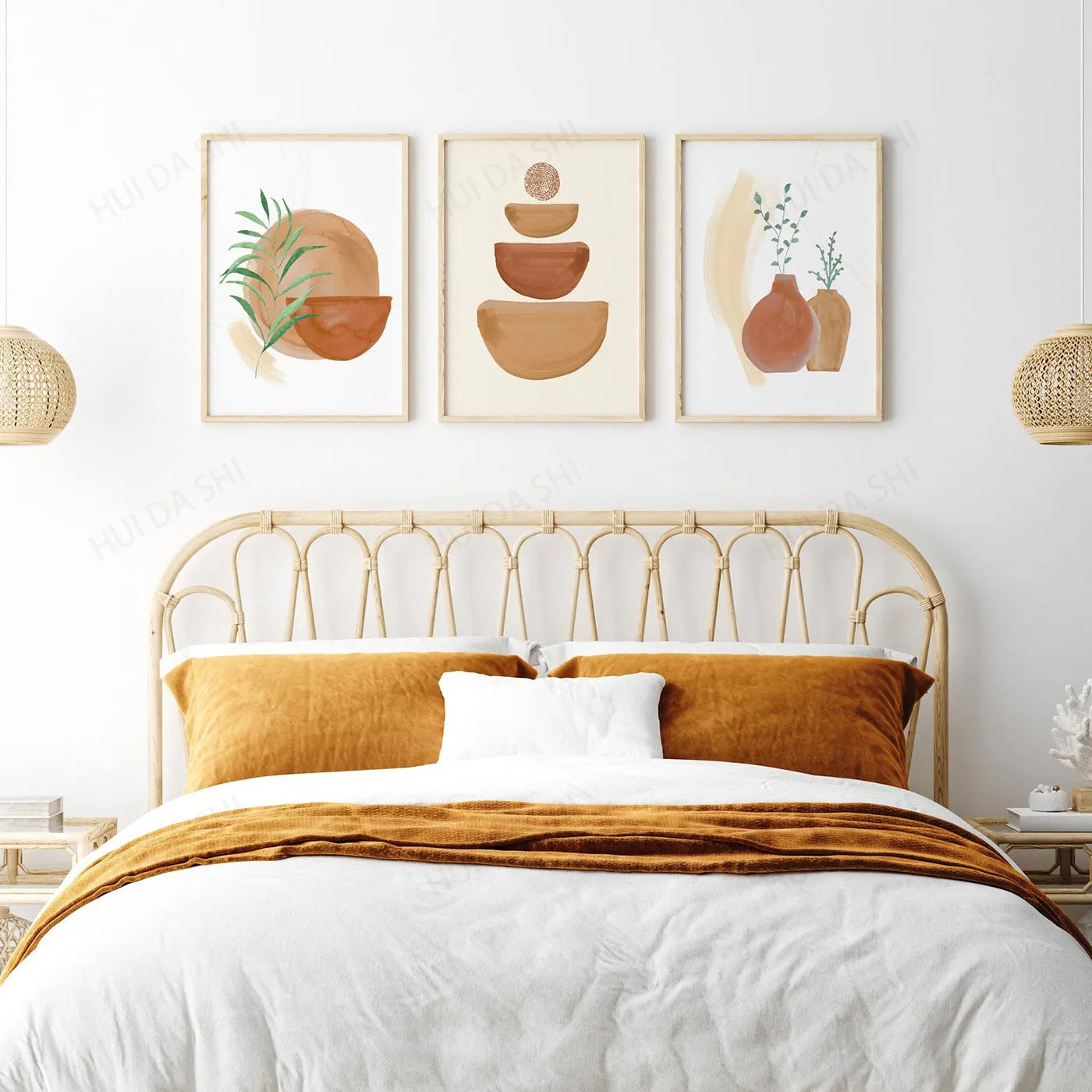 Bohemian style waterproof canvas wall art painting in multiple sizes from 10x15cm to 80x120cm unframed