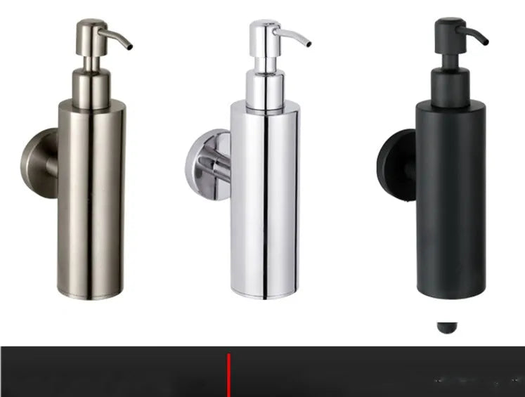 Wall mounted 304 stainless steel pendant lotion bottle with pump, 50x88x205mm, brushed finish