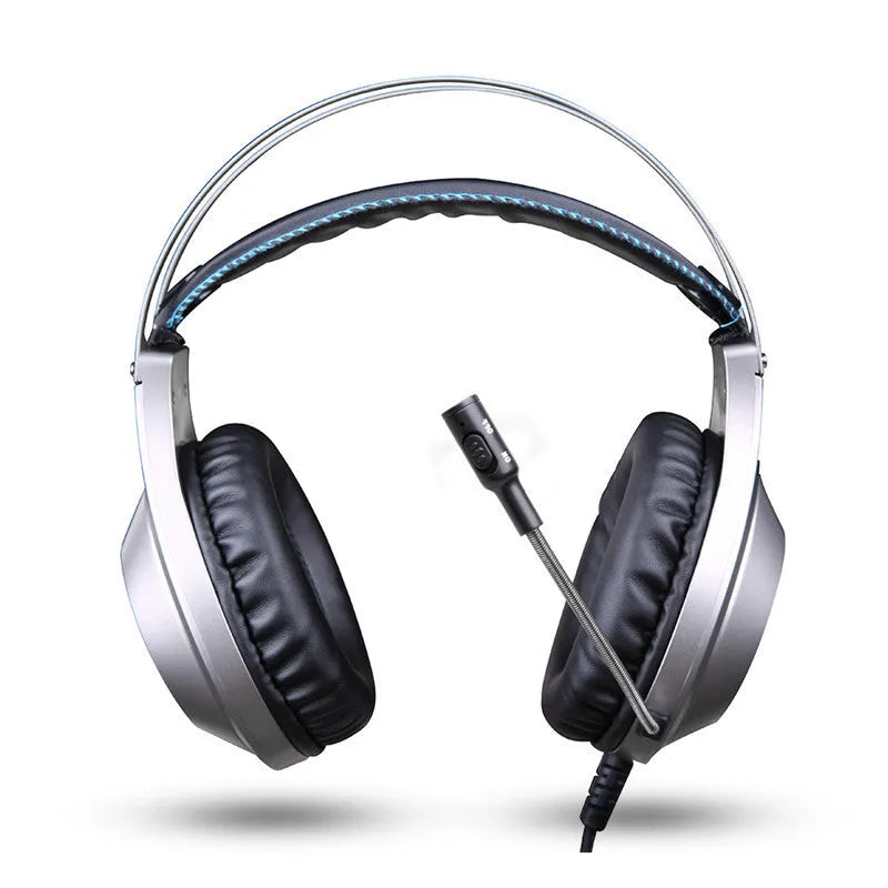 Black wired computer headset with USB plug and a built-in microphone for desktop and notebook PCs.