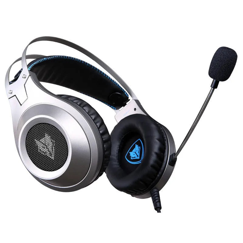 Black wired computer headset with USB plug and a built-in microphone for desktop and notebook PCs.
