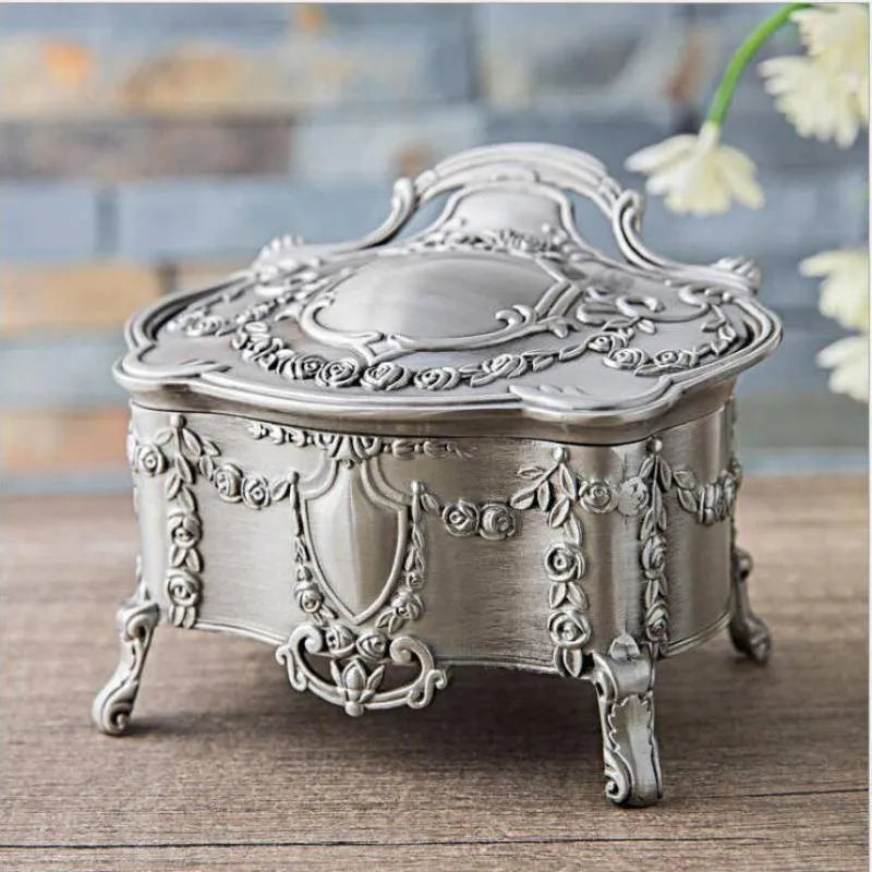 Hangkai European silver enamel jewellery box, zinc alloy epoxy construction, three sizes available