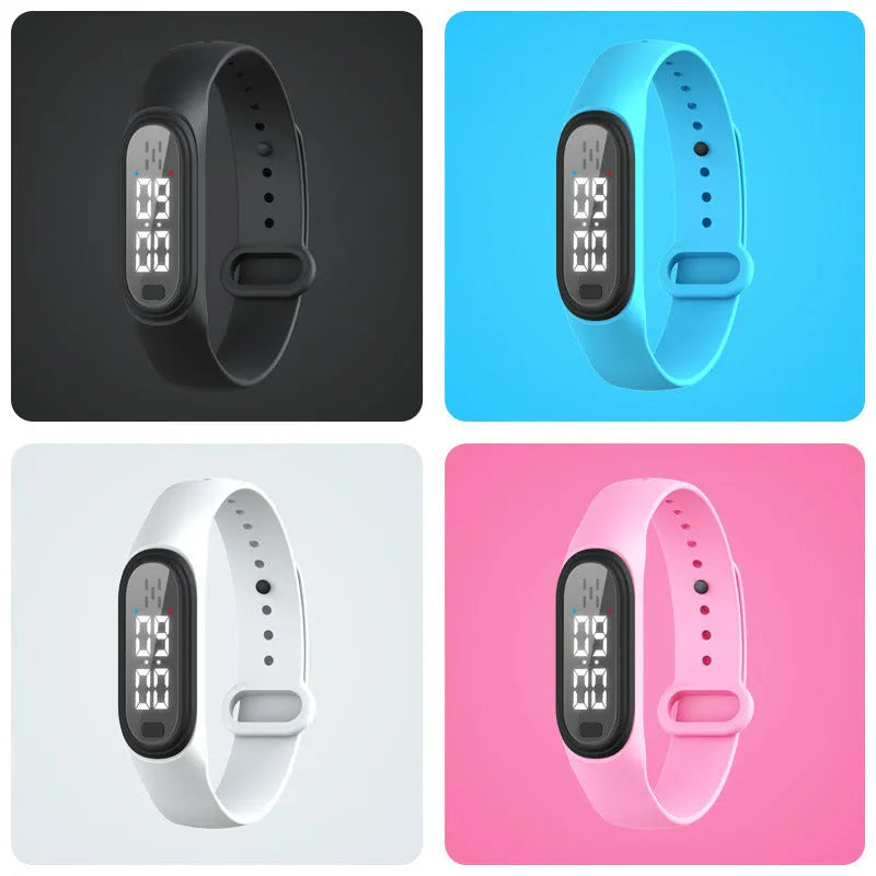 Ultrasonic electronic mosquito repellent bracelet in black, white, blue, or pink colours
