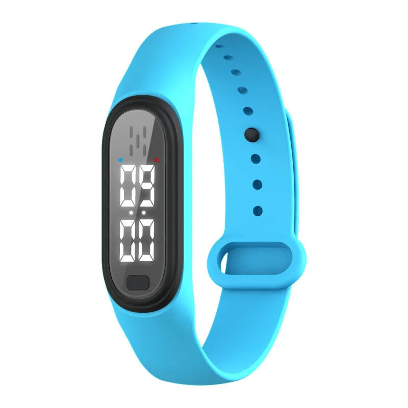 Ultrasonic electronic mosquito repellent bracelet in black, white, blue, or pink colours