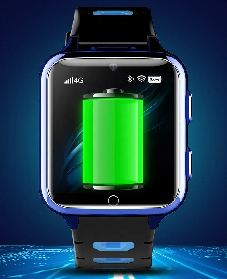 Children's smart watch with 1.54-inch touch screen and silicone wrist strap in black blue or pink