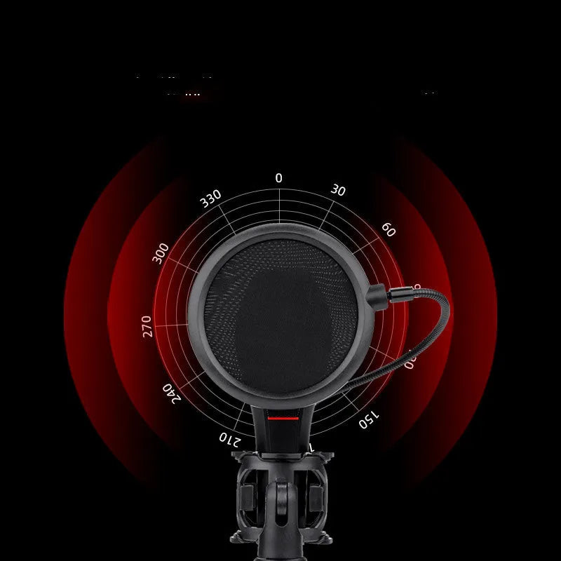Black live broadcast USB microphone with direct pointing for streaming and singing
