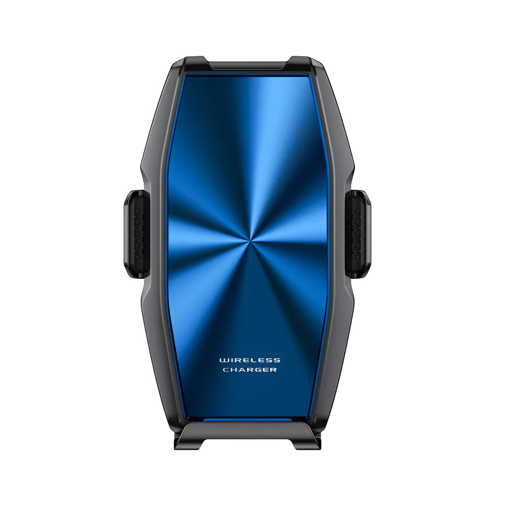 S9 car wireless charger mobile phone holder with indicator light in blue colour on dashboard