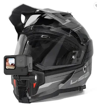 Black GoPro motorcycle helmet chin strap mount bracket for action cameras