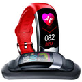 Black multifunctional smart bracelet with digital display for heart rate, blood pressure, and sleep monitoring.