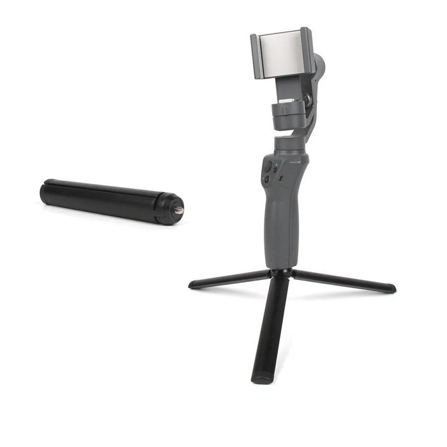 Black aluminium alloy mobile phone tripod and handheld stabilizer for Apple iPhone photography
