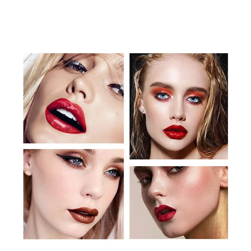Matte high gloss lip gloss set with mica shimmer in colour options A and B for unisex use