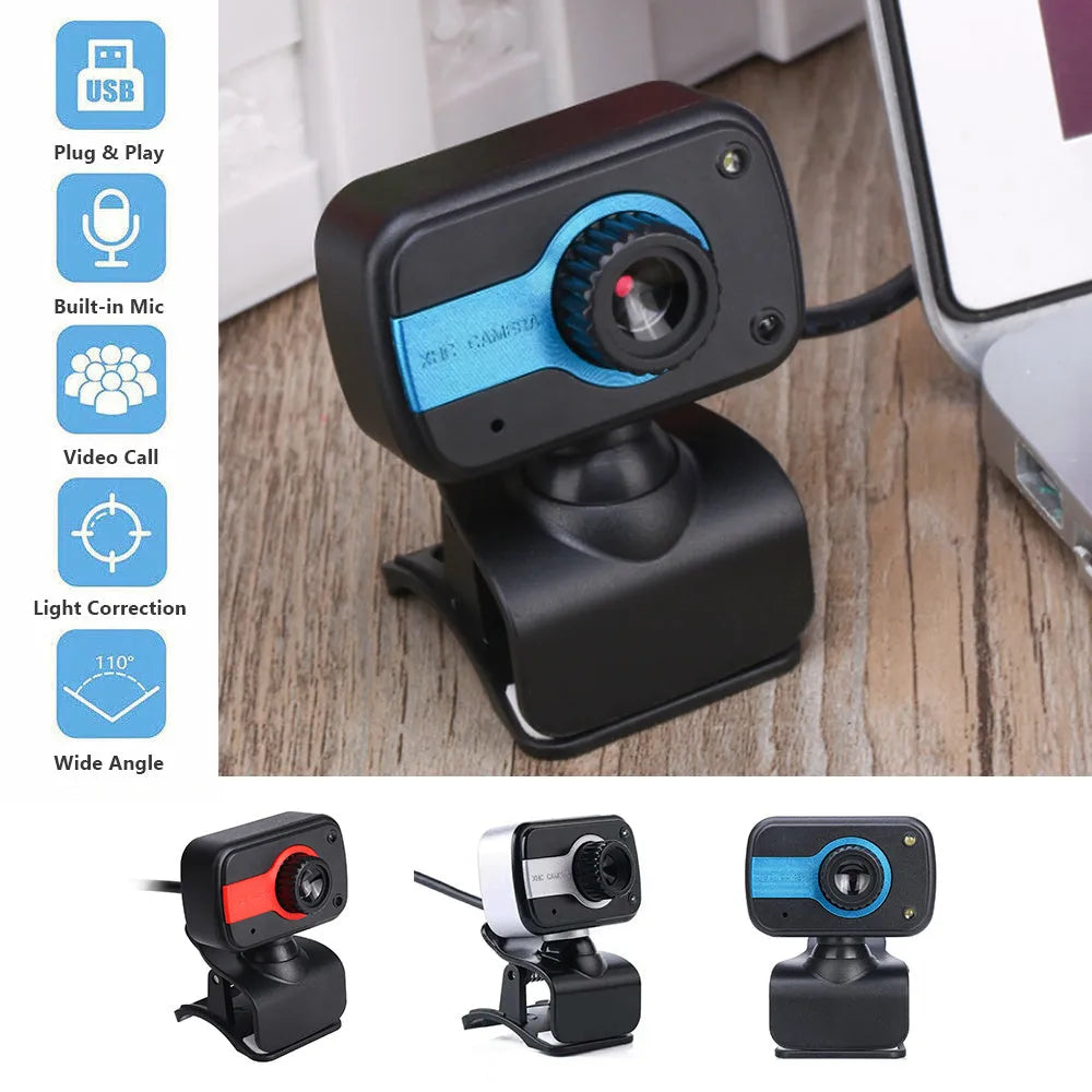 Mini driverless video camera with 12-megapixel CMOS sensor, 360-degree rotation, manual focus, built-in microphone, and 1.45-metre cable