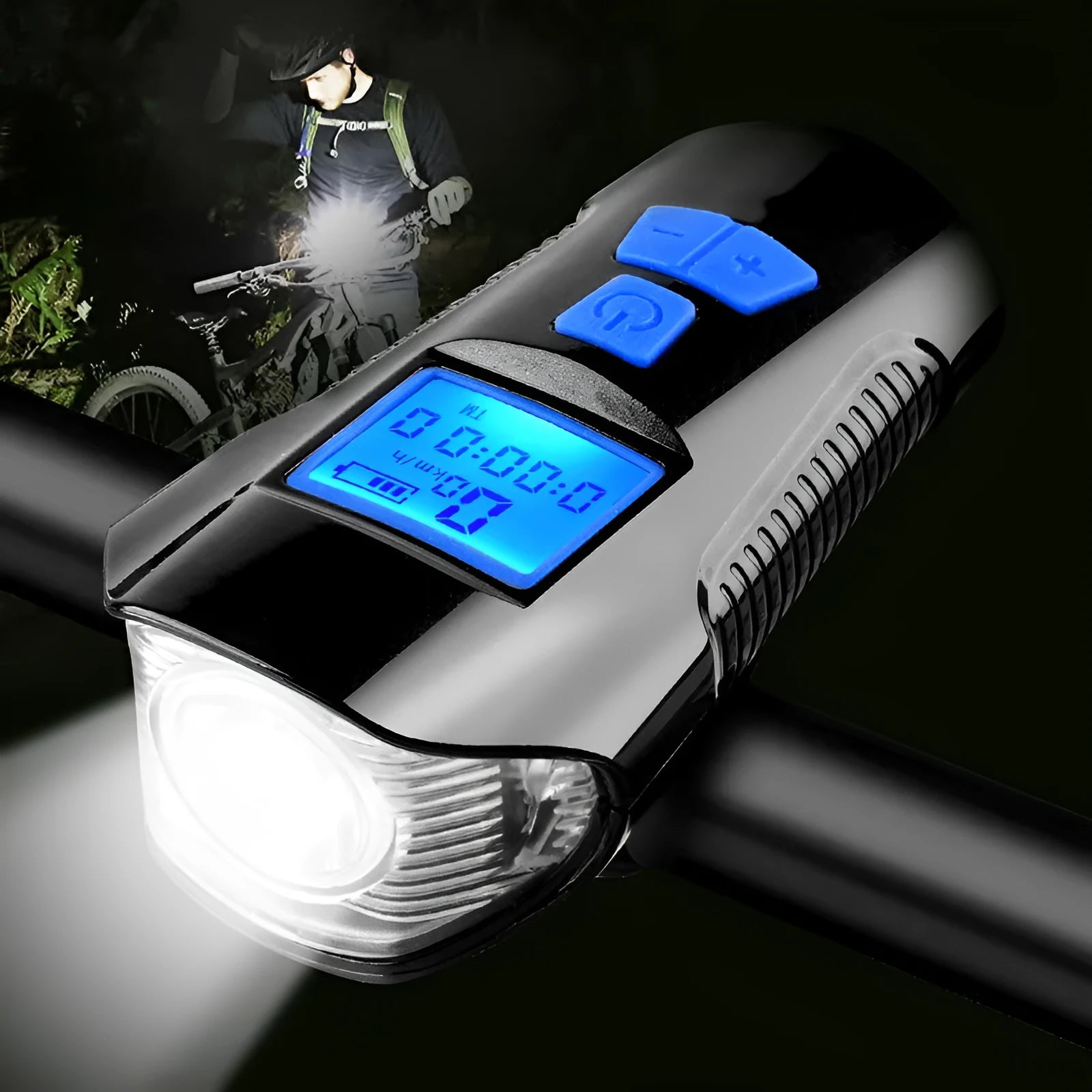 LED bicycle light front light with T6 wick 350 lumens ABS black
