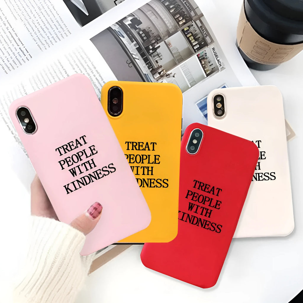 Printed TPU phone case in simple painted style for iPhone or Samsung showing back cover and colour design