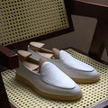 British handmade men's leather loafers LP flat with full grain leather upper and TPR sole