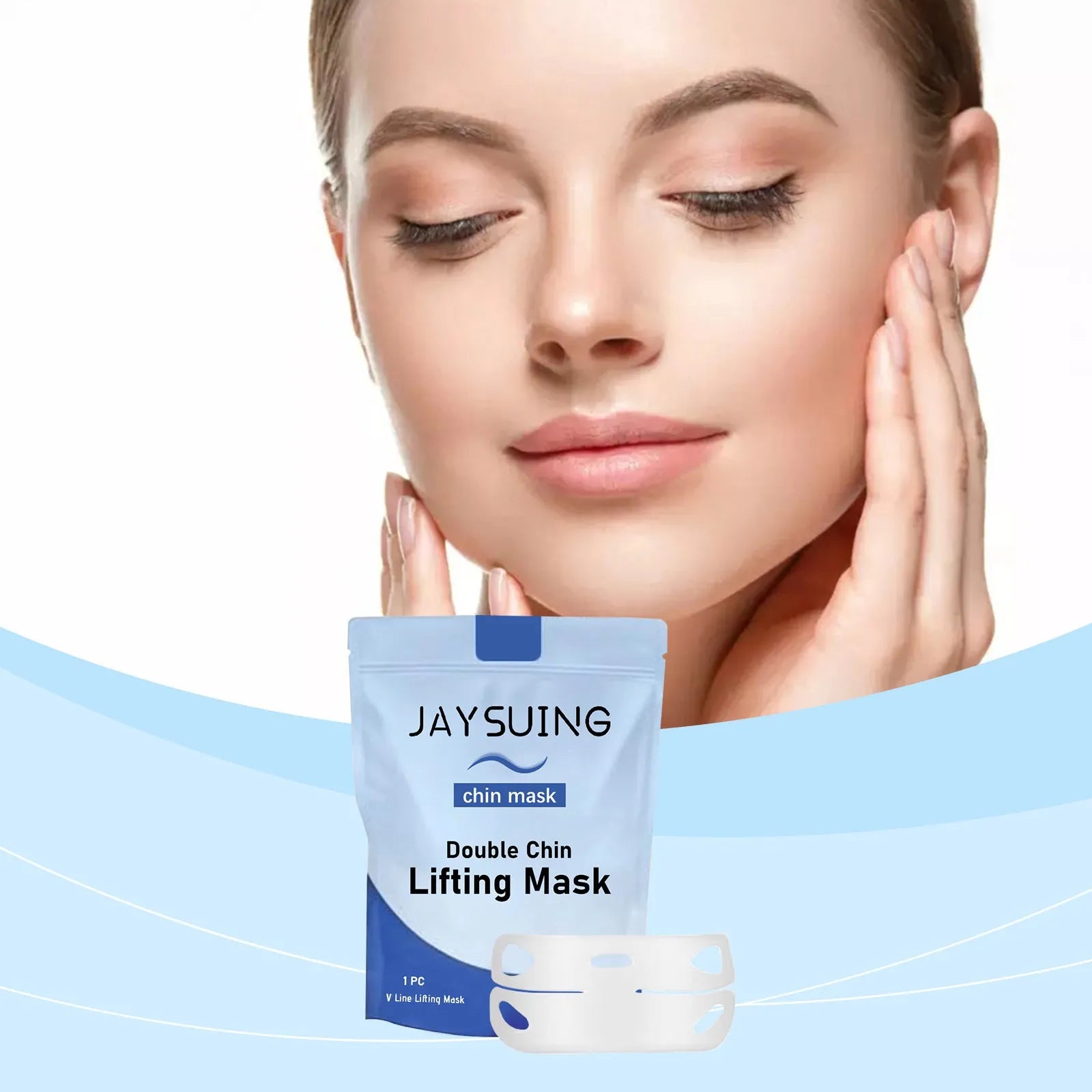 White Firming Lifting Mask sheet with collagen and hyaluronic acid serum for facial treatment
