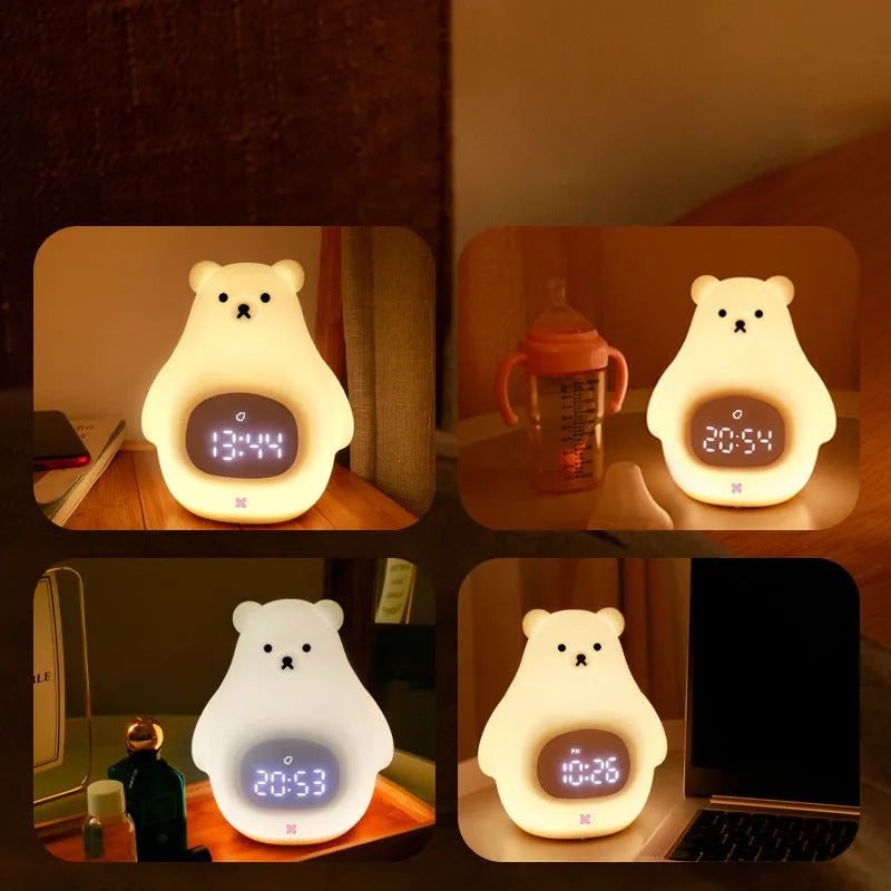 Big White Bear cartoon style silicone night light with remote control
