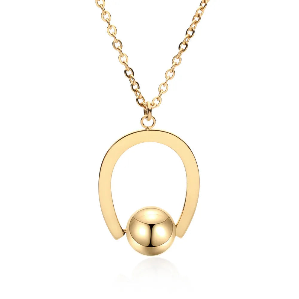 Adjustable stainless steel cross chain necklace with geometric pendant in gold or silver finish