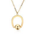 Adjustable stainless steel cross chain necklace with geometric pendant in gold or silver finish