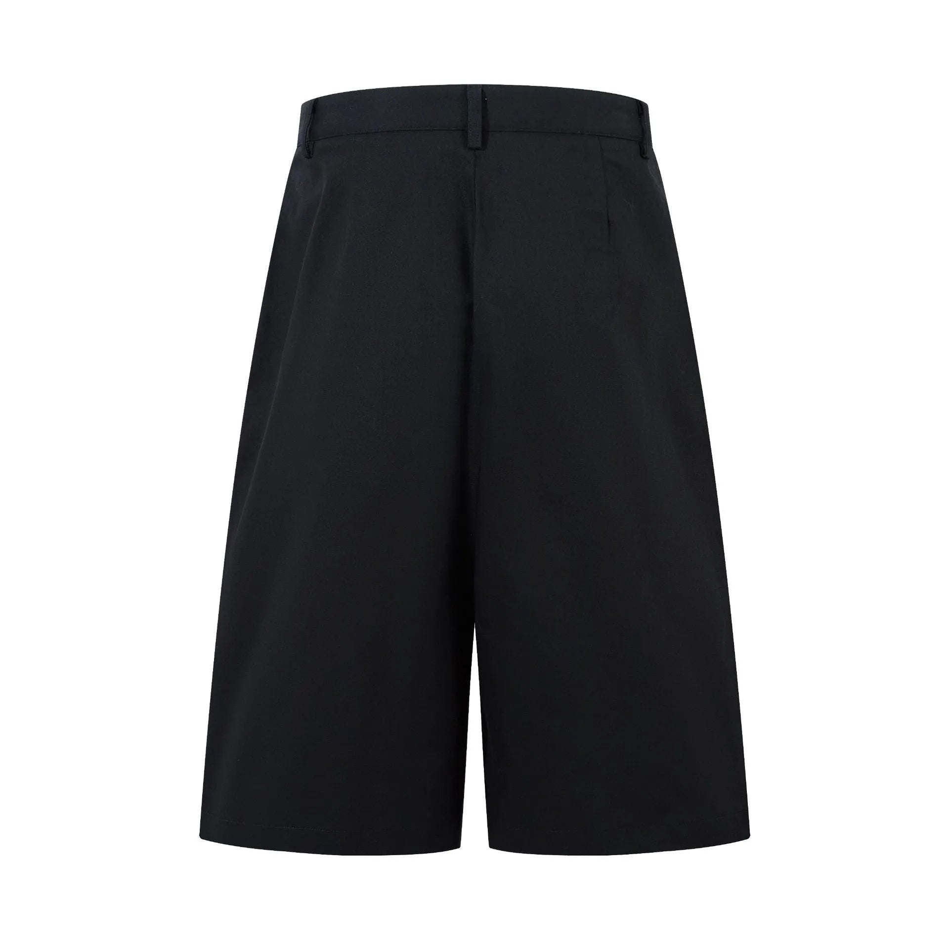 Retro wide-leg denim trousers in mid-length straight cut showing black and green colour options