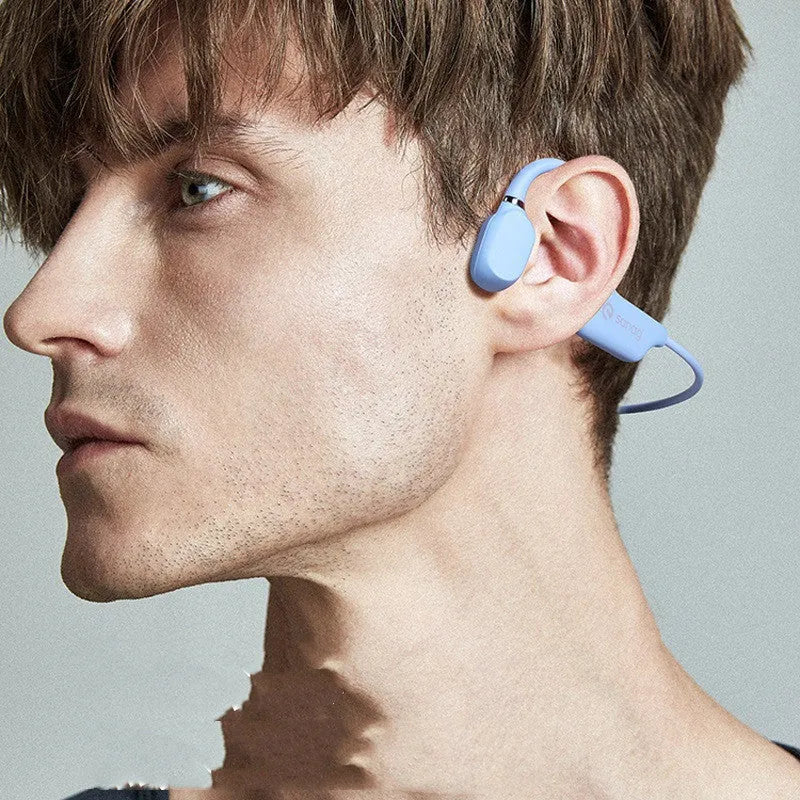 Bone conduction Bluetooth sports headset with hanging neck design in multiple colour options