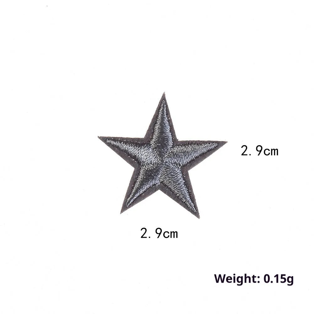 Colourful five-pointed star cloth embroidery stickers for DIY clothing decoration