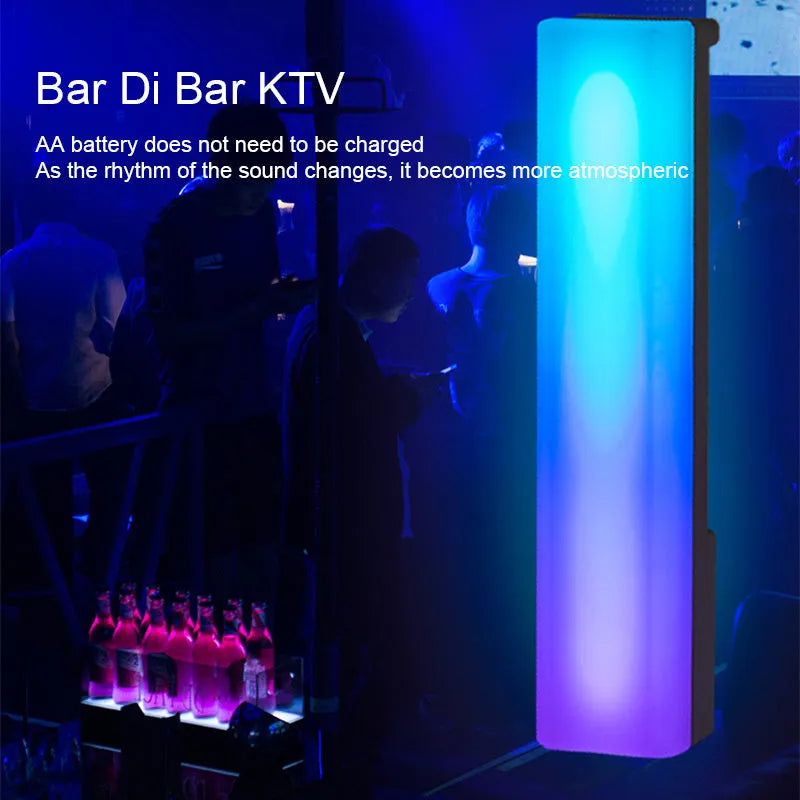 3D RGB music-activated table ambiance lamp with colour rhythm effects, black USB powered