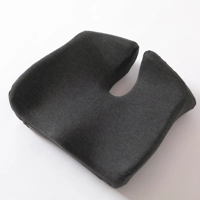 Memory foam office chair cushion in black, dark grey, or light grey measuring 36x40x11 cm