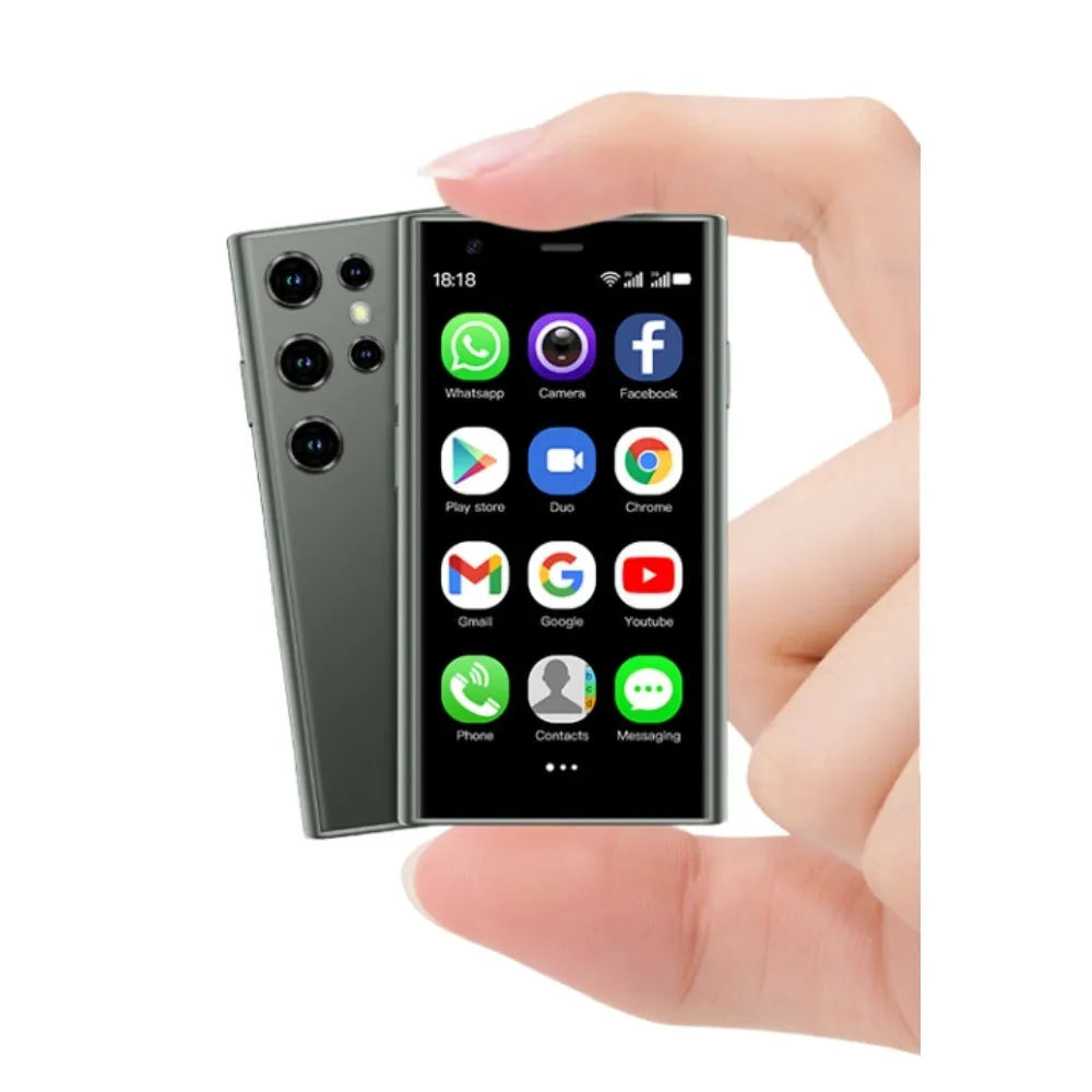 S23PRO XS15 mini smartphone in black, green or pink purple with 30 screen and straight plate design