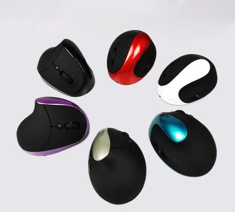 Vertical wired USB ergonomic mouse in black with six buttons and 1.3m cable