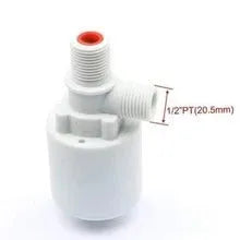 White nylon automatic float valve with 1 inch thread for water level control