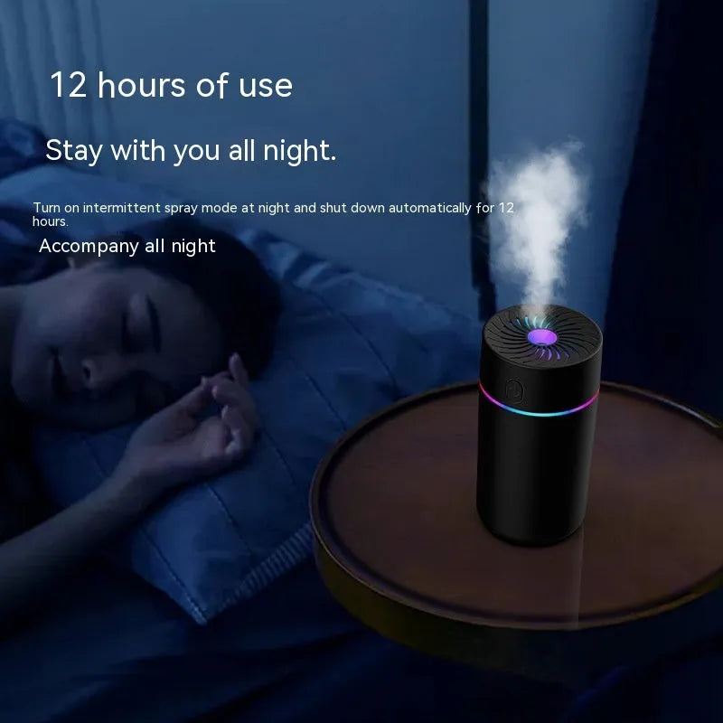 Car USB mini humidifier unit with aromatherapy function in black or white finish