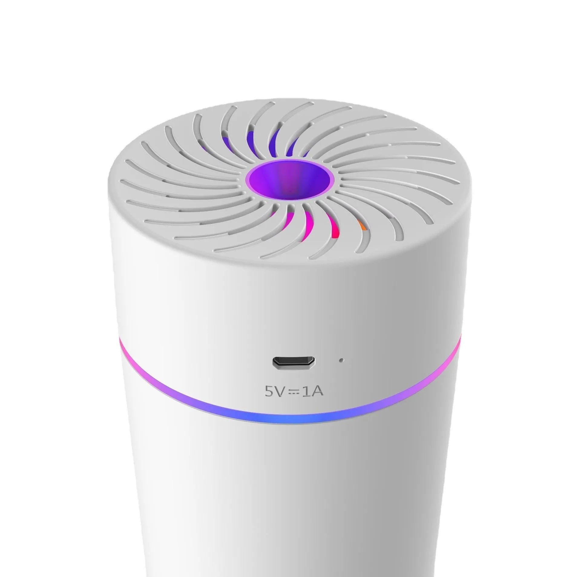 Car USB mini humidifier unit with aromatherapy function in black or white finish